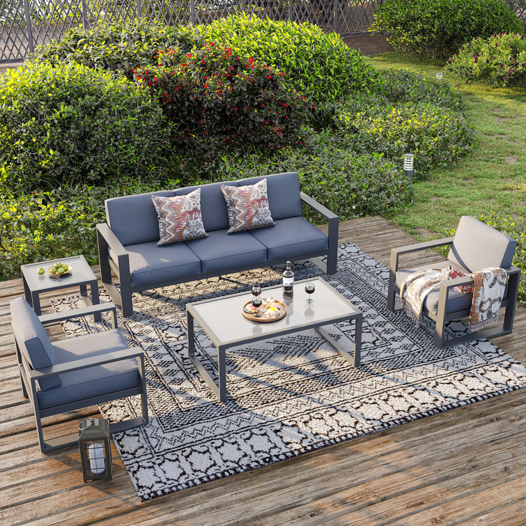 5 piece discount aluminum patio set